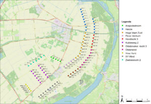 Geopgraphical overview of the wind farm Groen and the included wind turbines.