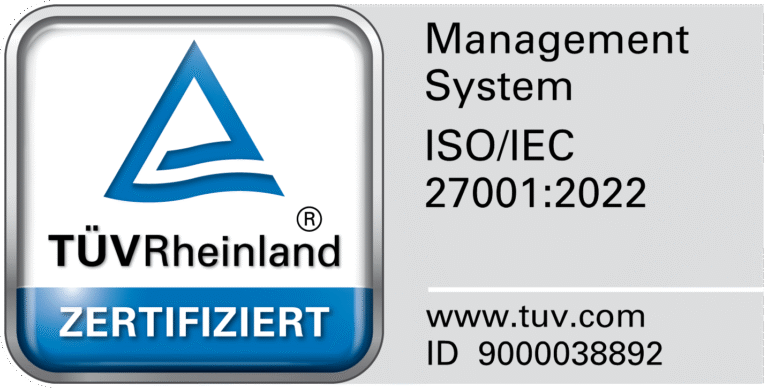 ISO 27001 Zertifikat vom TÜV Rheinland